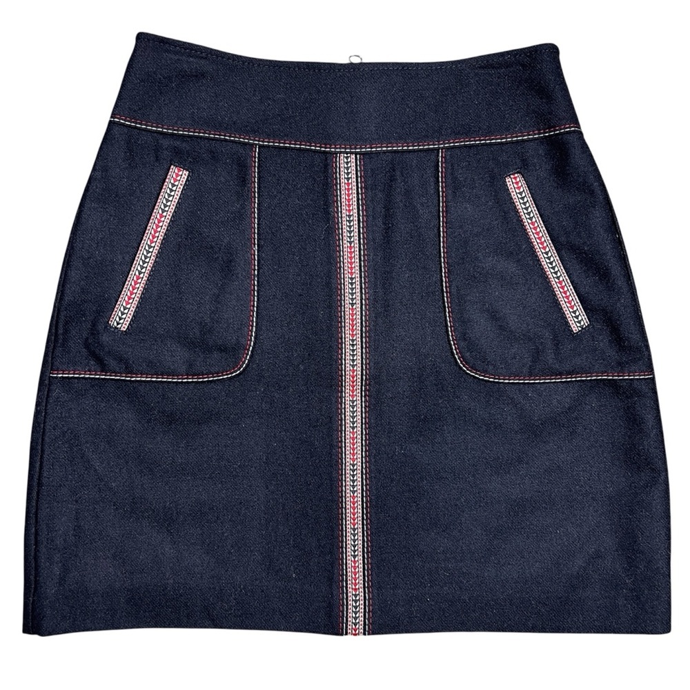 Ann Taylor Loft Black Wool Blend Mini Skirt Size 2